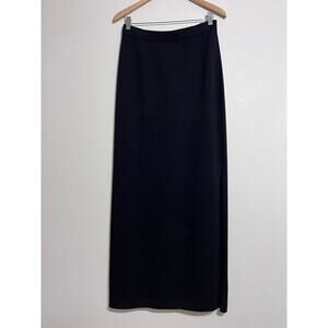 St John Basic Skirt Women 10 Black Santana Side Slit Classic